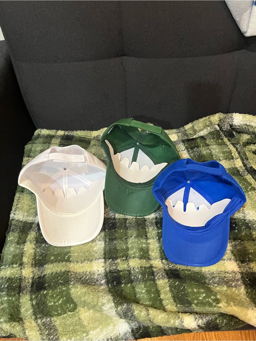 Kids Adjustable Baseball Cap - White, Green, Blue